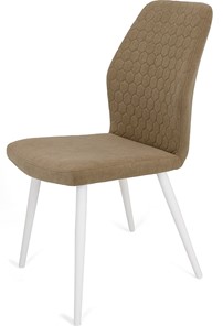 Кухонный стул Кубика Кальяри, ноги белые круглые XL (R32)/велюр T184 Кофе с молоком в Элисте
