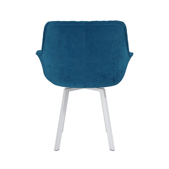 Кухонный стул Квинта, велюр тенерифе океан/Цвет металл белый в Элисте - изображение 3