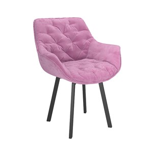 Обеденный стул Квинта, велюр тенерифе розовый/Цвет металл черный в Элисте - предосмотр