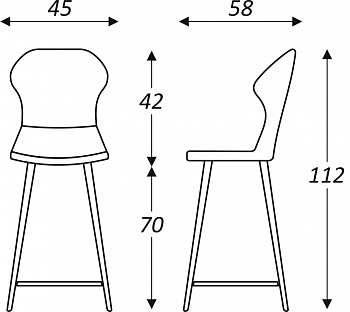Кухонный стул Марио барный(Бордо Т175/ноги черные) в Элисте - изображение 2