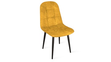 Обеденный стул Райс К1С (Черный муар/Микровелюр Wellmart Yellow) в Элисте