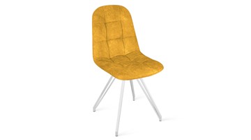 Обеденный стул Райс К4 (Белый матовый/Микровелюр Wellmart Yellow) в Элисте