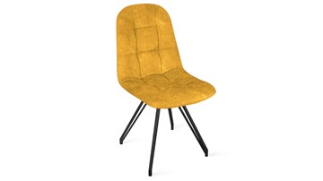 Обеденный стул Райс К4 (Черный муар/Микровелюр Wellmart Yellow) в Элисте