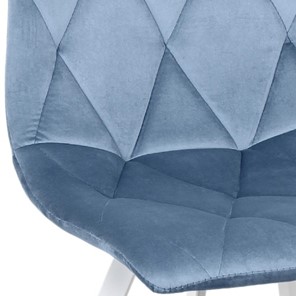 Кухонный стул Рокки WX-221 эмаль белая велюр голубой в Элисте - предосмотр 1