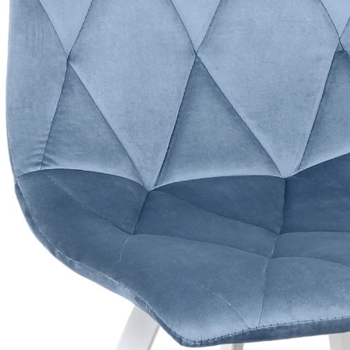 Кухонный стул Рокки WX-221 эмаль белая велюр голубой в Элисте - изображение 1