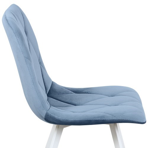 Кухонный стул Рокки WX-221 эмаль белая велюр голубой в Элисте - изображение 3