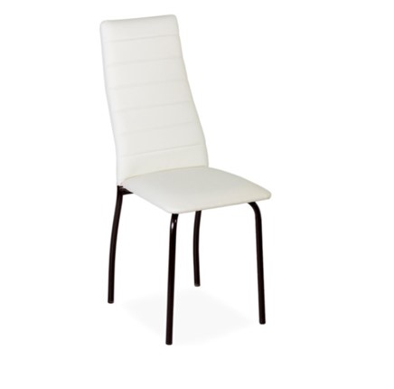 Кухонный стул Волна, прошивка горизонтально, каркас металл коричневый, экотекс белый в Элисте - изображение