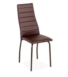 Кухонный стул Волна, прошивка горизонтально, каркас металл коричневый, экотекс шоколад в Элисте