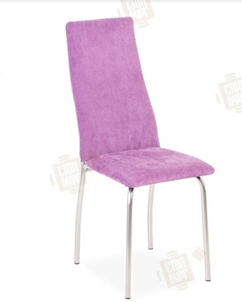 Обеденный стул Волна, каркас металл хром, инфинити фиолетовый в Элисте - изображение