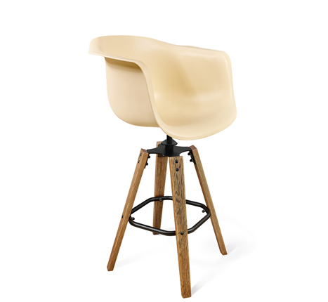 Барный стул SHT-ST31/S93 (бежевый/брашированный коричневый/черный муар) в Элисте - изображение