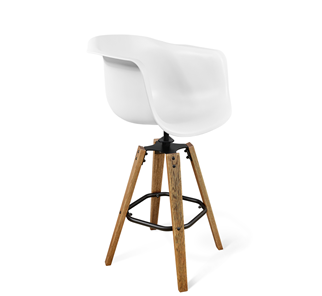 Барный стул SHT-ST31/S93 (белый/брашированный коричневый/черный муар) в Элисте