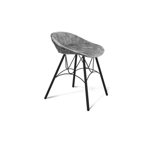 Обеденный стул SHT-ST19-SF1 / SHT-S100 (дымный/черный муар) в Элисте - предосмотр