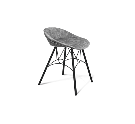 Обеденный стул SHT-ST19-SF1 / SHT-S100 (дымный/черный муар) в Элисте - изображение