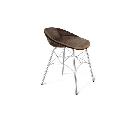 Обеденный стул SHT-ST19-SF1 / SHT-S107 (кофейный трюфель/хром лак) в Элисте - изображение