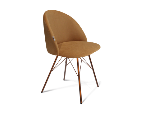 Обеденный стул SHT-ST35 / SHT-S37 (горчичный/медный металлик) в Элисте - изображение