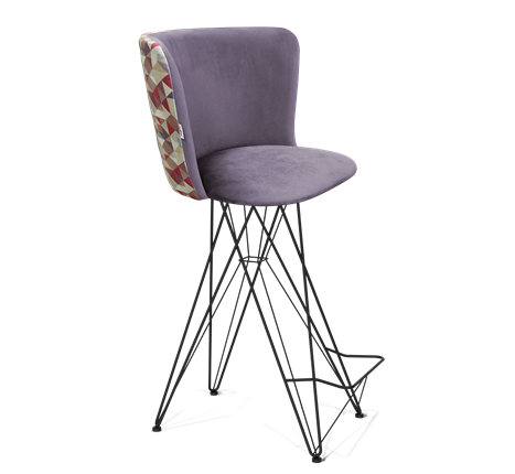 Барный стул SHT-ST36-4 / SHT-S66 (сумеречная орхидея/черный муар) в Элисте - изображение