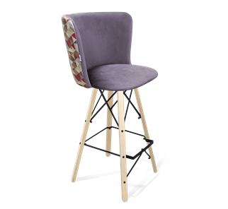 Барный стул SHT-ST36-4 / SHT-S80 (сумеречная орхидея/прозрачный лак/черный) в Элисте