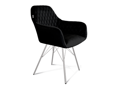 Обеденный стул SHT-ST38 / SHT-S37 (ночное затмение/хром лак) в Элисте - изображение