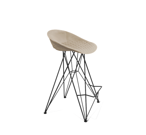 Полубарный стул SHT-ST19-SF1 / SHT-S66-1 (ванильный крем/черный муар) в Элисте - изображение