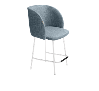 Полубарный стул SHT-ST33 / SHT-S29P-1 (синий лед/белый муар) в Элисте