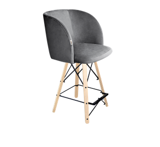 Полубарный стул SHT-ST33 / SHT-S80-1 (угольно-серый/прозрачный лак/черный) в Элисте