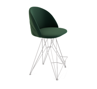 Полубарный стул SHT-ST35-2 / SHT-S66-1 (лиственно-зеленый/хром лак) в Элисте