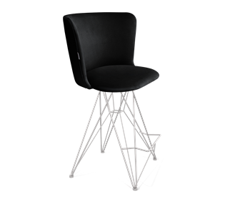 Полубарный стул SHT-ST36 / SHT-S66-1 (ночное затмение/хром лак) в Элисте
