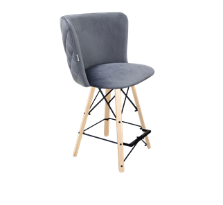 Полубарный стул SHT-ST36-3 / SHT-S80-1 (нейтральный серый/прозрачный лак/черный) в Элисте