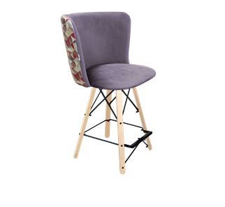 Полубарный стул SHT-ST36-4 / SHT-S80-1 (сумеречная орхидея/прозрачный лак/черный) в Элисте