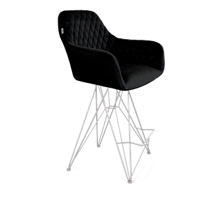 Полубарный стул SHT-ST38 / SHT-S66-1 (ночное затмение/хром лак) в Элисте