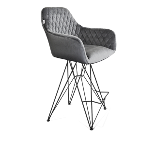 Полубарный стул SHT-ST38 / SHT-S66-1 (угольно-серый/черный муар) в Элисте