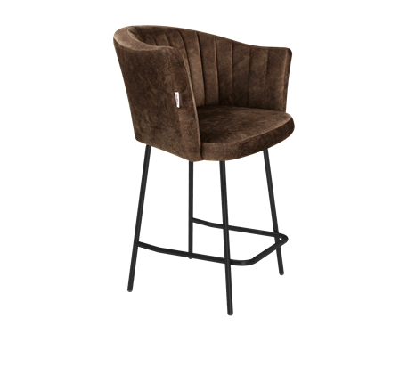 Полубарный стул SHT-ST42-1 / SHT-S29P-1 (кофейный трюфель/черный муар) в Элисте - изображение