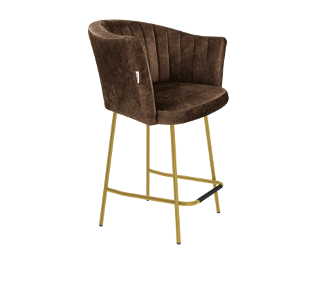 Полубарный стул SHT-ST42-1 / SHT-S29P-1 (кофейный трюфель/золото) в Элисте - изображение