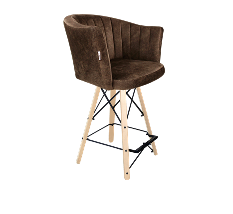 Полубарный стул SHT-ST42-1 / SHT-S80-1 (кофейный трюфель/прозрачный лак/черный) в Элисте - изображение