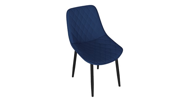 Обеденный стул Oscar (Черный муар/Велюр L005 синий) в Элисте - изображение