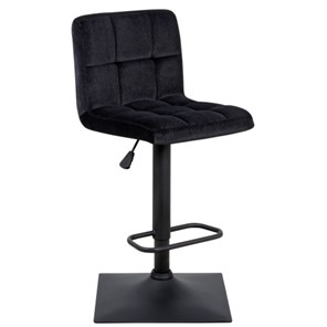 Барный стул Курт с мягкой спинкой WX-2320 велюр черный в Элисте - предосмотр
