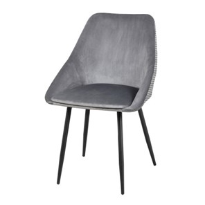 Мягкий дизайнерский стул Мартин СРП-063 эмаль черная Веллюто серый в Элисте