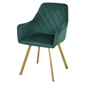 Стул-кресло мягкий Мадрид СРП-056 эмаль голд веллюто темно-зеленый в Элисте - предосмотр