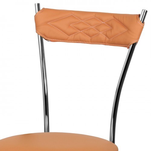 Кухонный стул Хлоя Софт СРП-087С Люкс хром  Экотекс оранжевый в Элисте - изображение 1