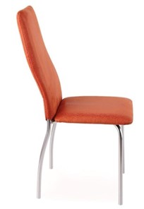 Кухонный стул Волна, каркас хром люкс, нубук -  оранжевый в Элисте - предосмотр