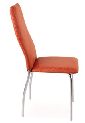 Кухонный стул Волна, каркас хром люкс, нубук -  оранжевый в Элисте - изображение