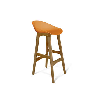 Барный стул SHT-ST19/S65 (оранжевый/светлый орех) в Элисте