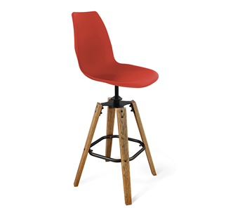 Барный стул SHT-ST29/S93 (красный ral 3020/брашированный коричневый/черный муар) в Элисте