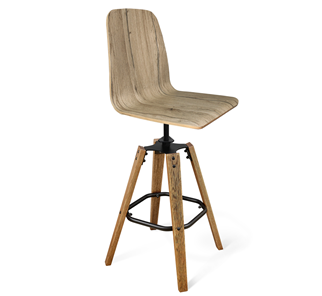 Барный стул SHT-ST10-1/S93 (дуб кера/брашированный коричневый/черный муар) в Элисте