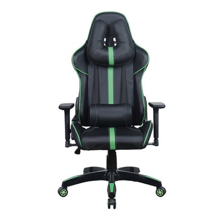 Кресло Brabix GT Carbon GM-120 (две подушки, экокожа, черное/зеленое) в Элисте - изображение
