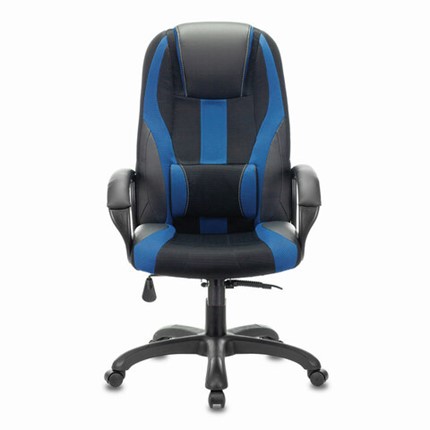 Компьютерное кресло Brabix Premium Rapid GM-102 (экокожа/ткань, черное/синее) в Элисте - изображение