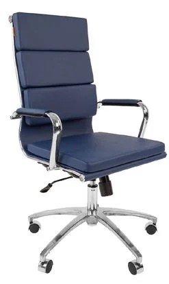 Кресло компьютерное CHAIRMAN 750 экокожа синяя в Элисте - изображение