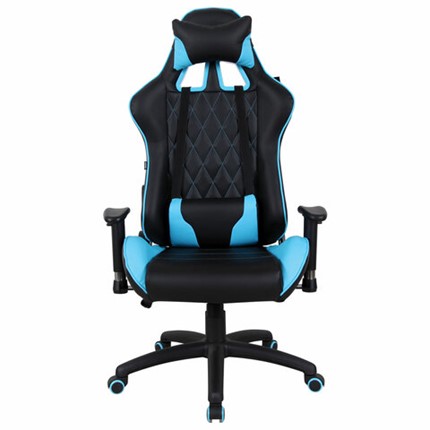 Компьютерное кресло Brabix GT Master GM-110 (две подушки, экокожа, черное/голубое) в Элисте - изображение