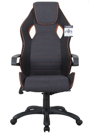 Офисное кресло Brabix Techno Pro GM-003 (ткань, черное/серое, вставки оранжевые) в Элисте - изображение