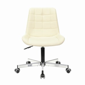 Офисное кресло Brabix Deco MG-316 (без подлокотников, пятилучие серебристое, экокожа, слоновая кость) 532081 в Элисте